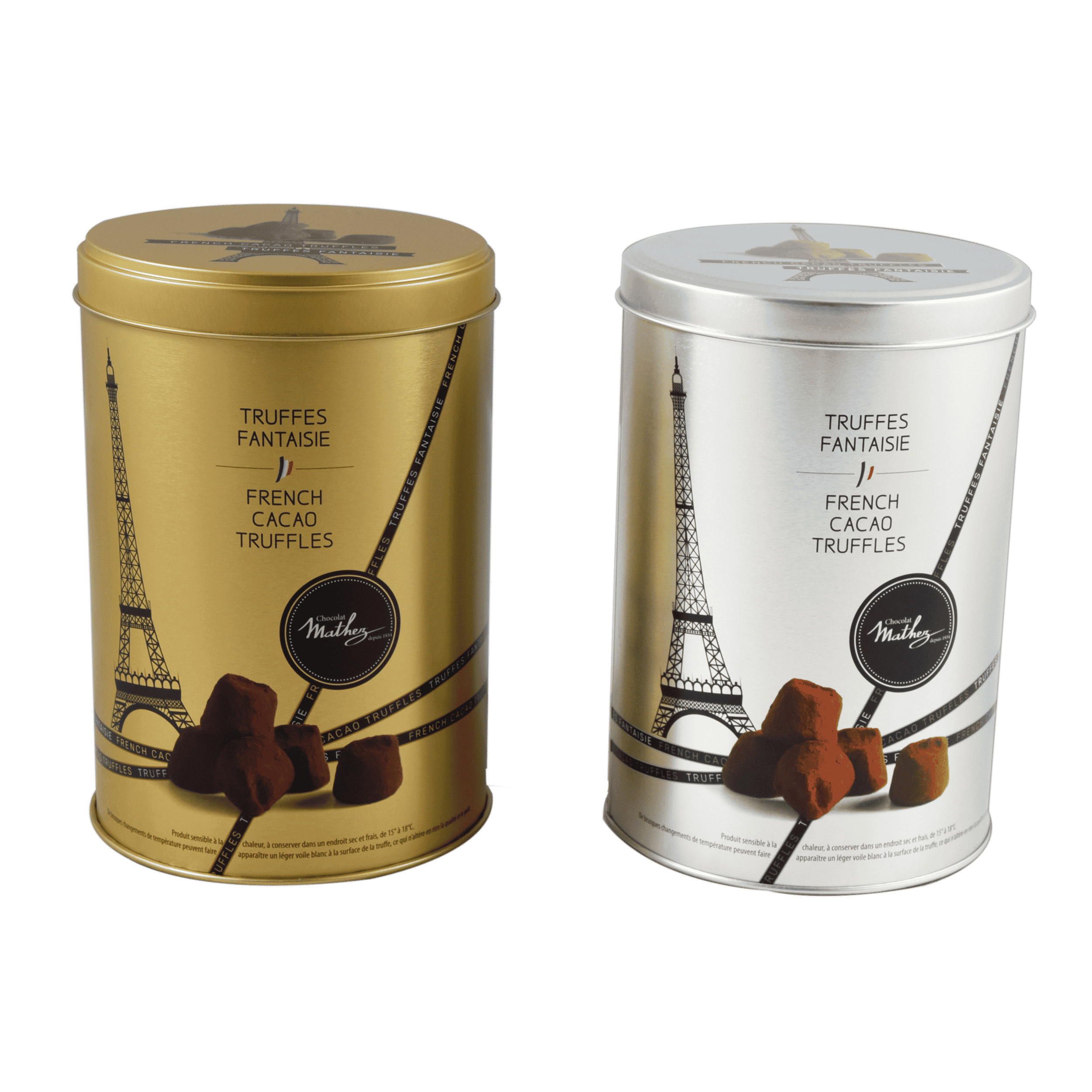Truffes fantaisie au sel de Guérande - boîte métal - Chocolat Mathez